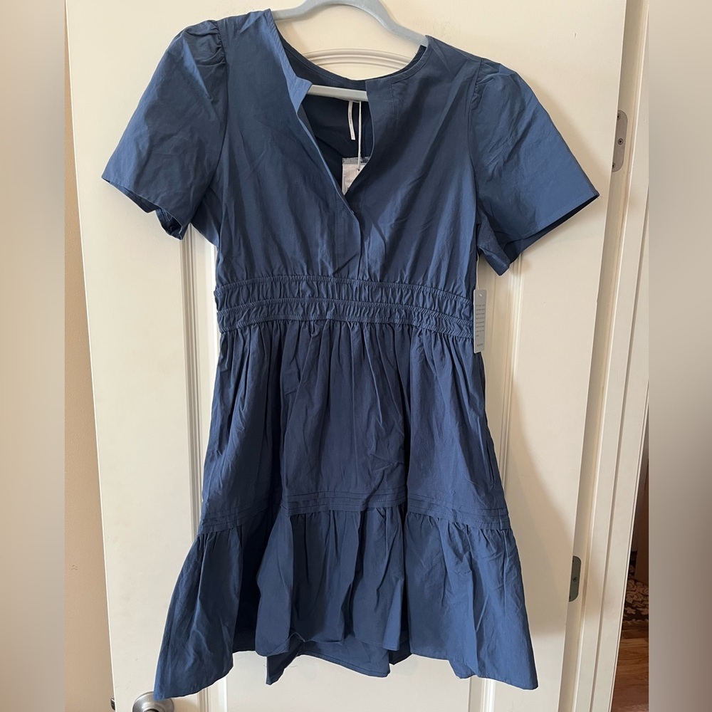 Stitchdrop Designer Navy Cotton Women's Mini Dress Size Large - Picture 11 of 15
